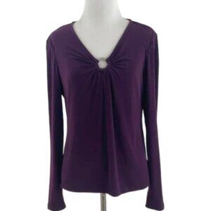 Calvin Klein Deep Burgundy  Long Sleeve Blouse s